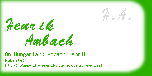 henrik ambach business card